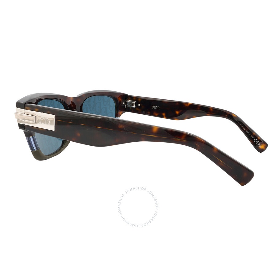 Dior Blue Mirror Logo Square Men's Sunglasses DIORBLACKSUIT XL S2U 92B8 - 3