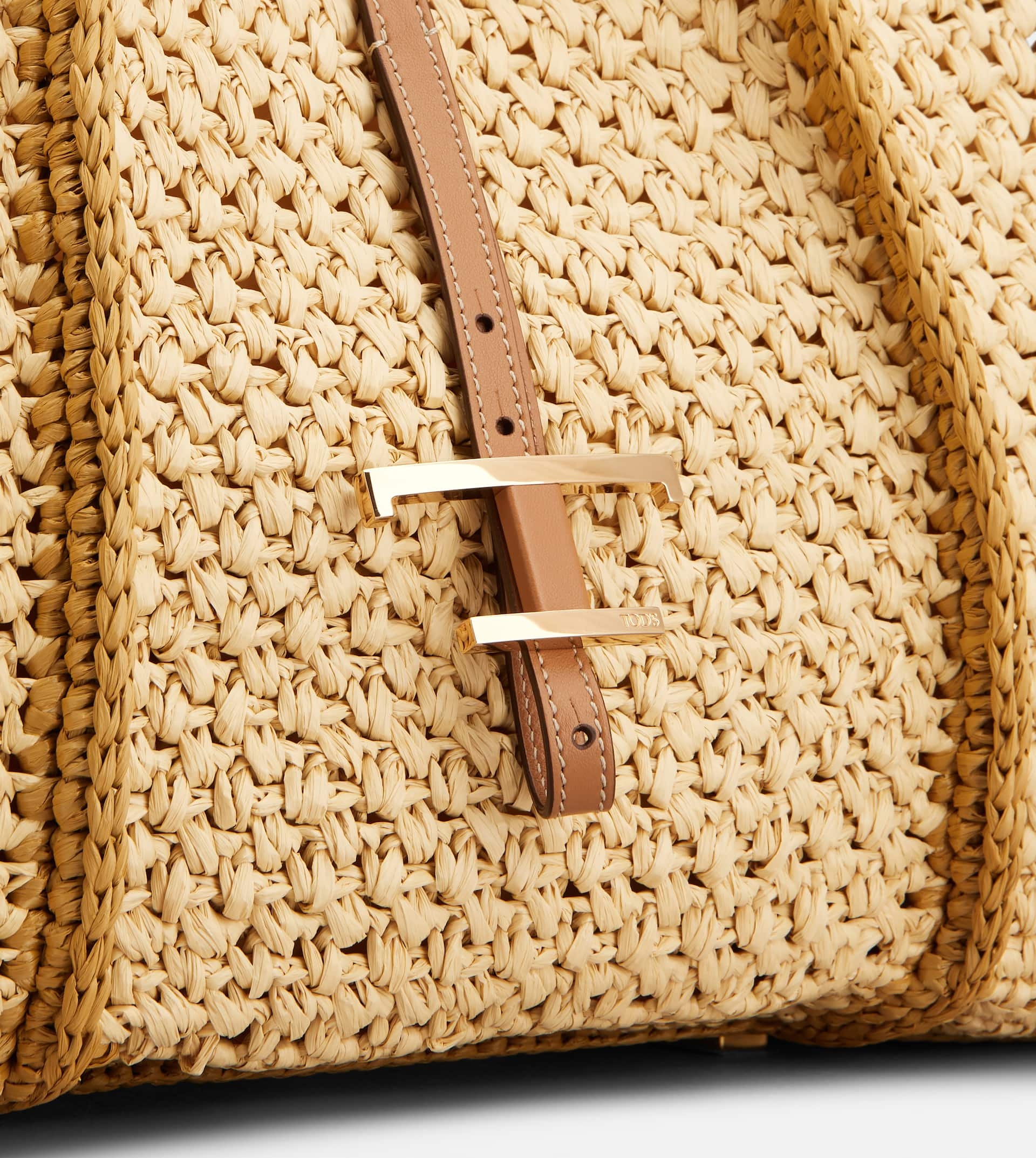 T TIMELESS SHOPPING BAG IN RAFFIA LARGE - NATURAL, BROWN - 5