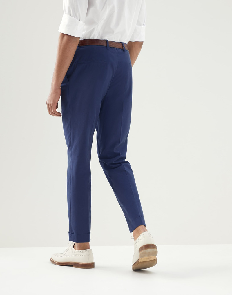 Lightweight comfort cotton leisure fit trousers with pleat 2