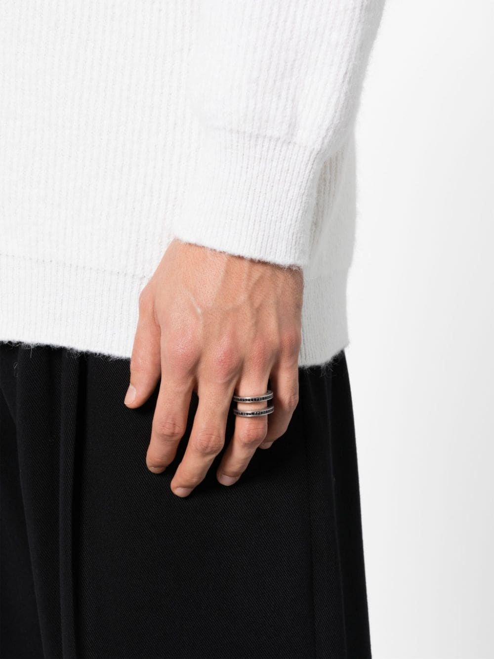 Vault Double Black Spinel slip-on ring - 2