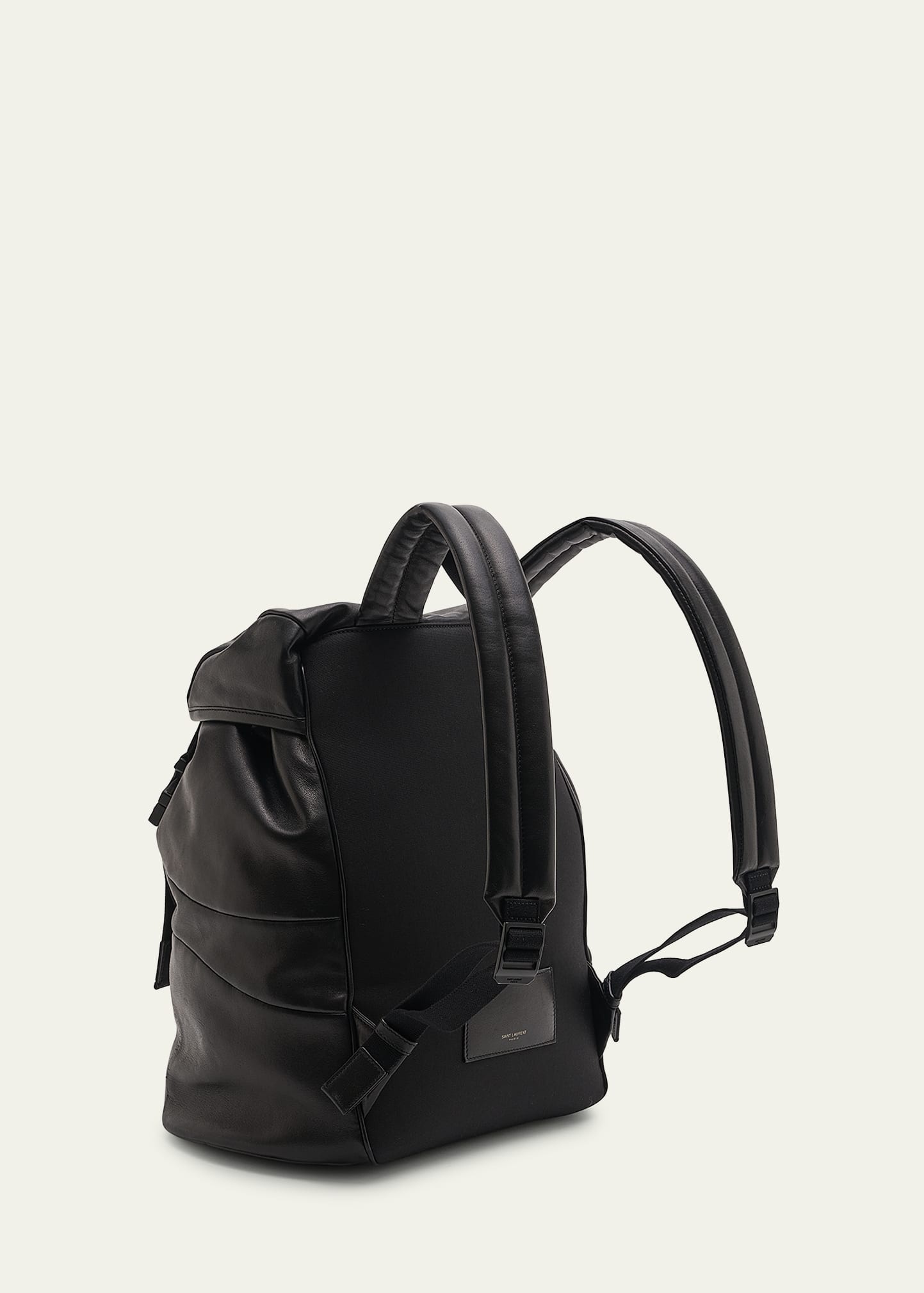 Men's Embossed Leather Drawstring Backpack - 3