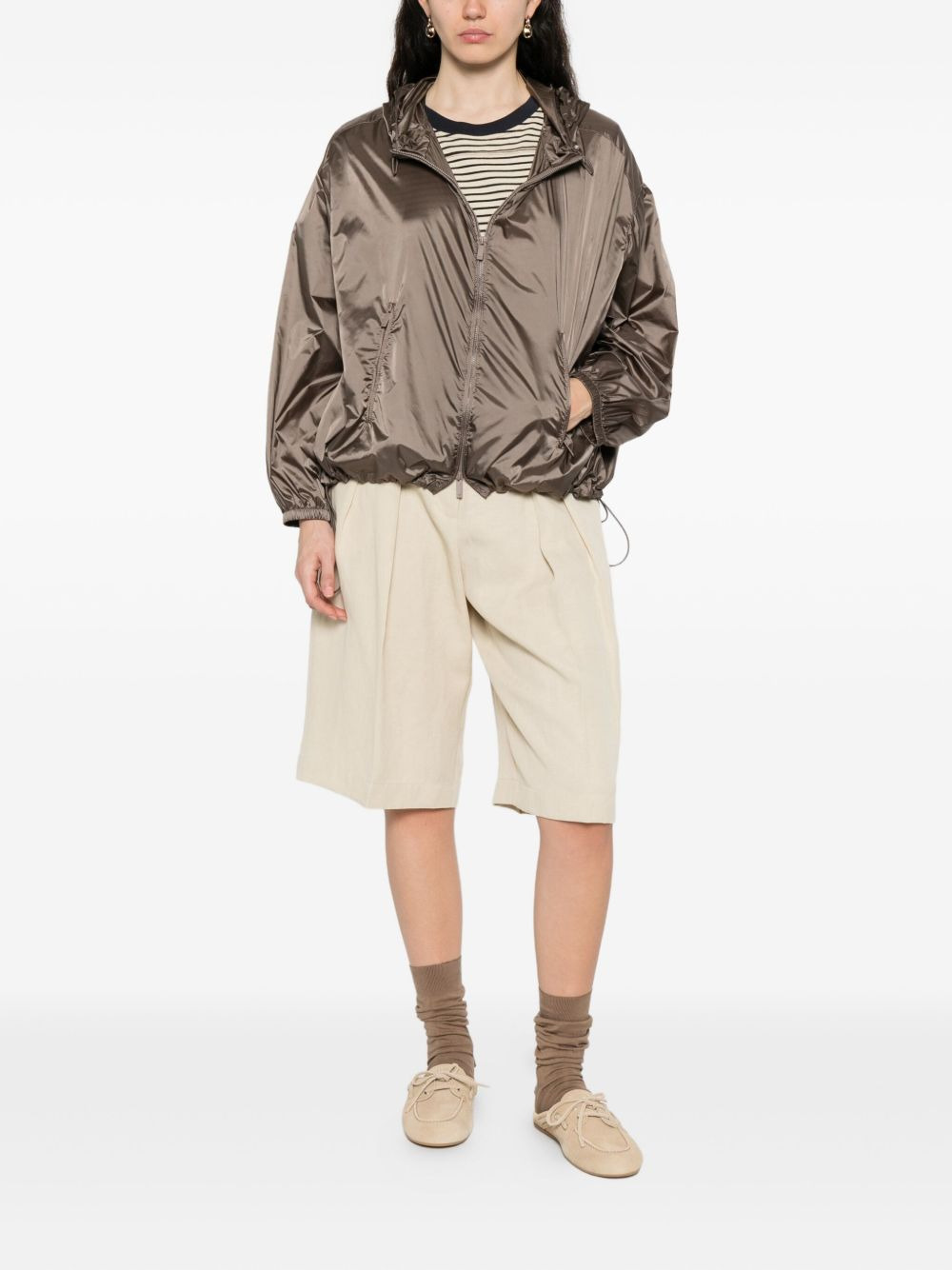 hooded drawstring jacket - 2