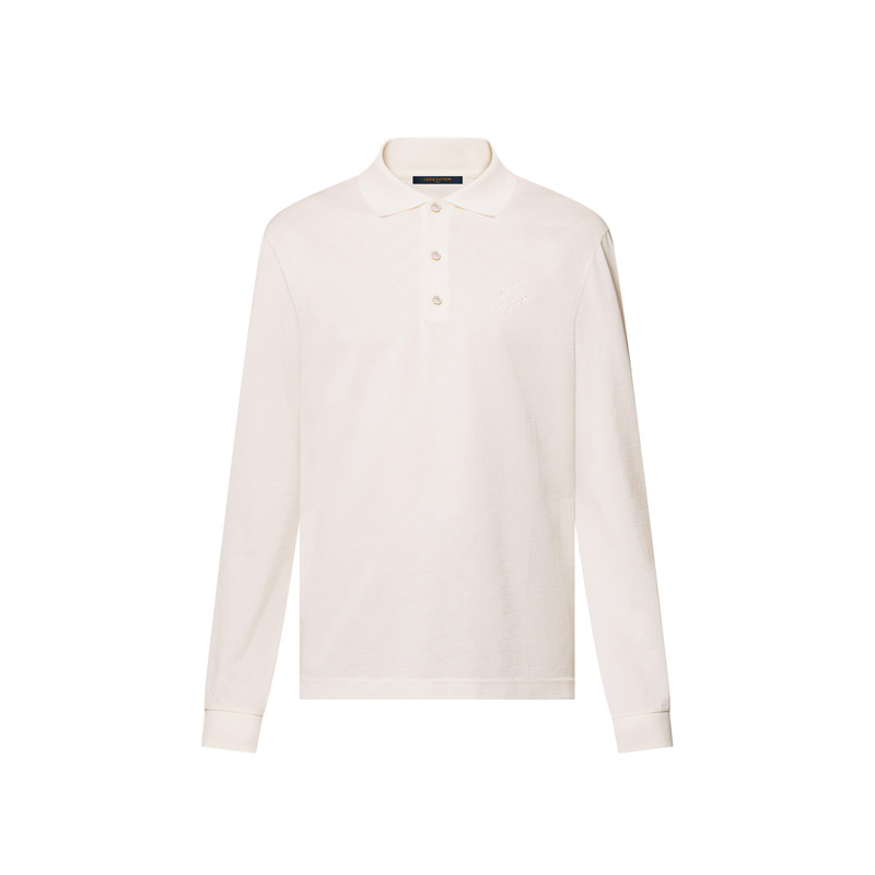 Damier Signature Long-Sleeved Polo Shirt - 1