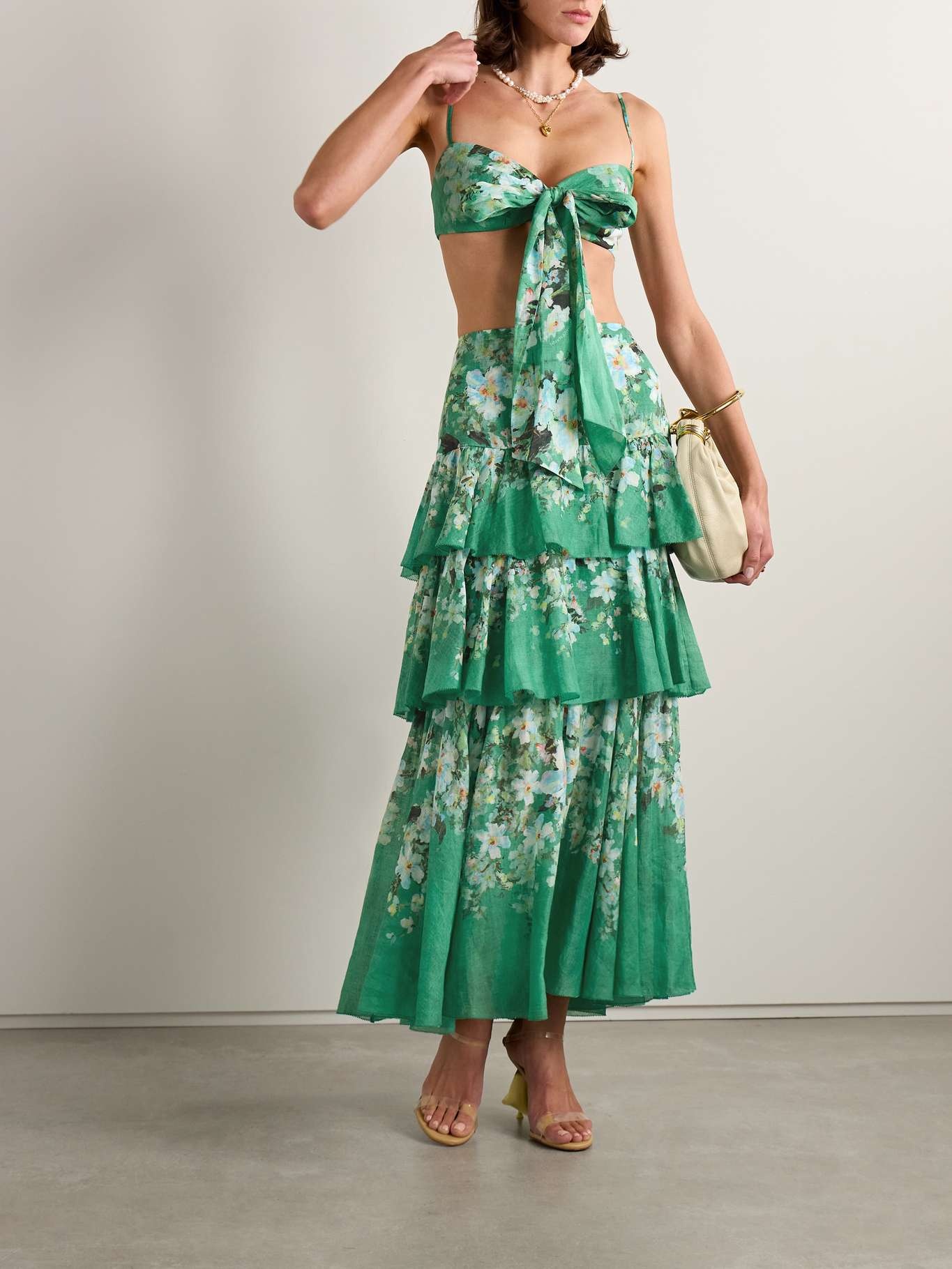 Zimmermann EVERLEY TIERED MIDI SKIRT | REVERSIBLE