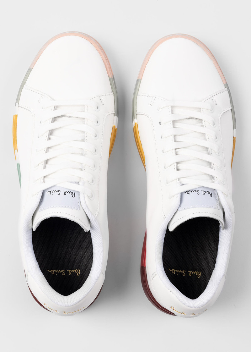 White Leather 'Lapin' Swirl Trainers 5