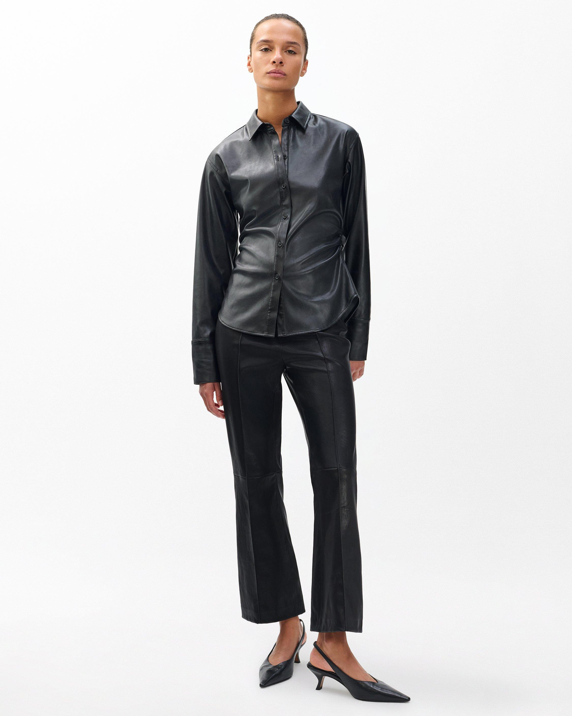 Irina Kick Flare Leather Pants - 2