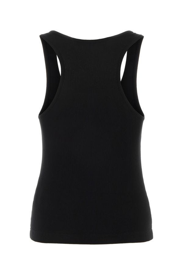 Palm Angels Woman Black Cotton Stretch Tank Top - 2