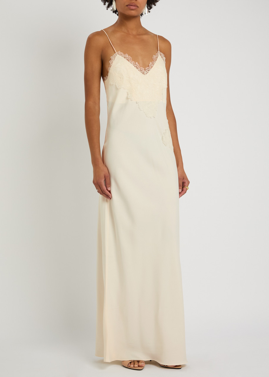 Rohe Lace-appliquéd Satin Maxi Slip Dress - 2