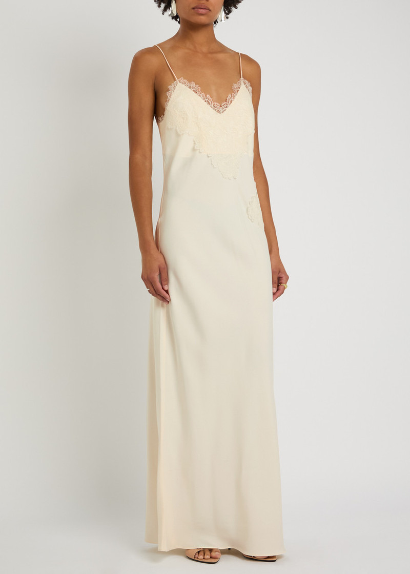 RÓHE Rohe Lace-appliquéd Satin Maxi Slip Dress outlook