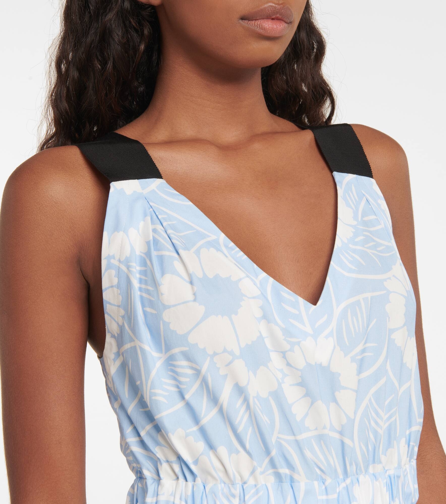 Floral cotton-blend midi dress - 4
