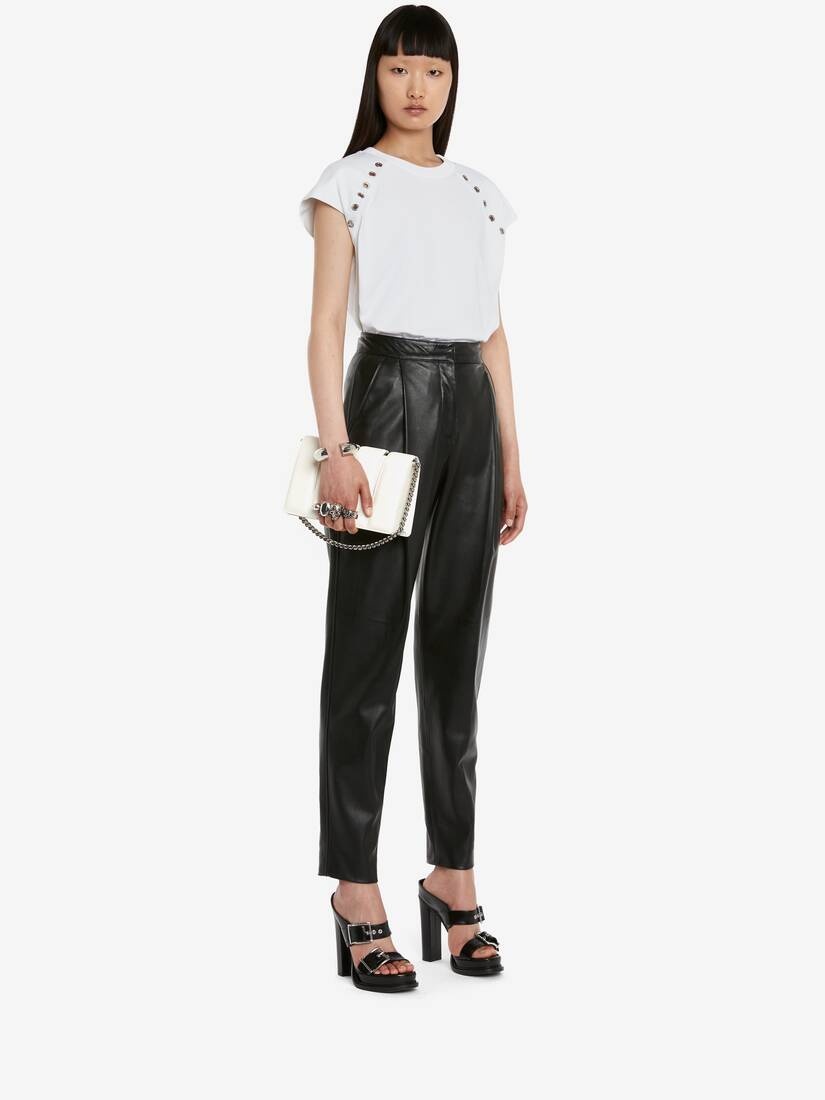 Women's Eyelet T-shirt in Optical White - 5