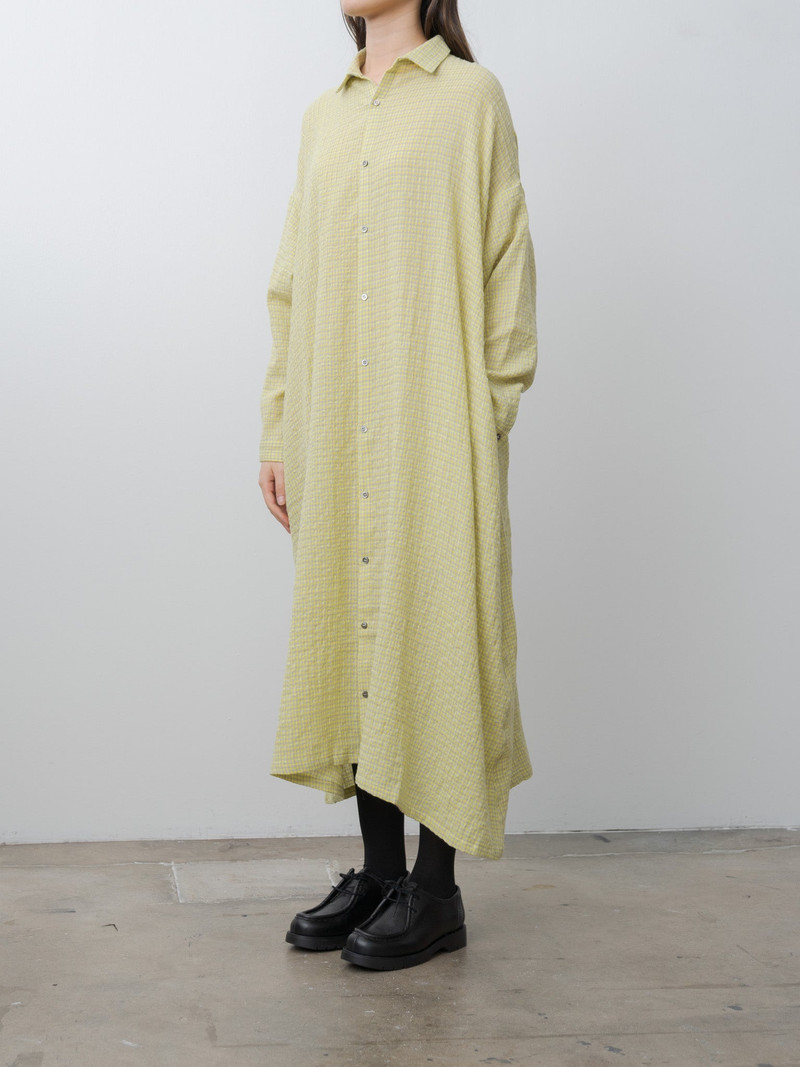 ICHI Antiquités W/C Gingham Dress - Yellow x Gray outlook