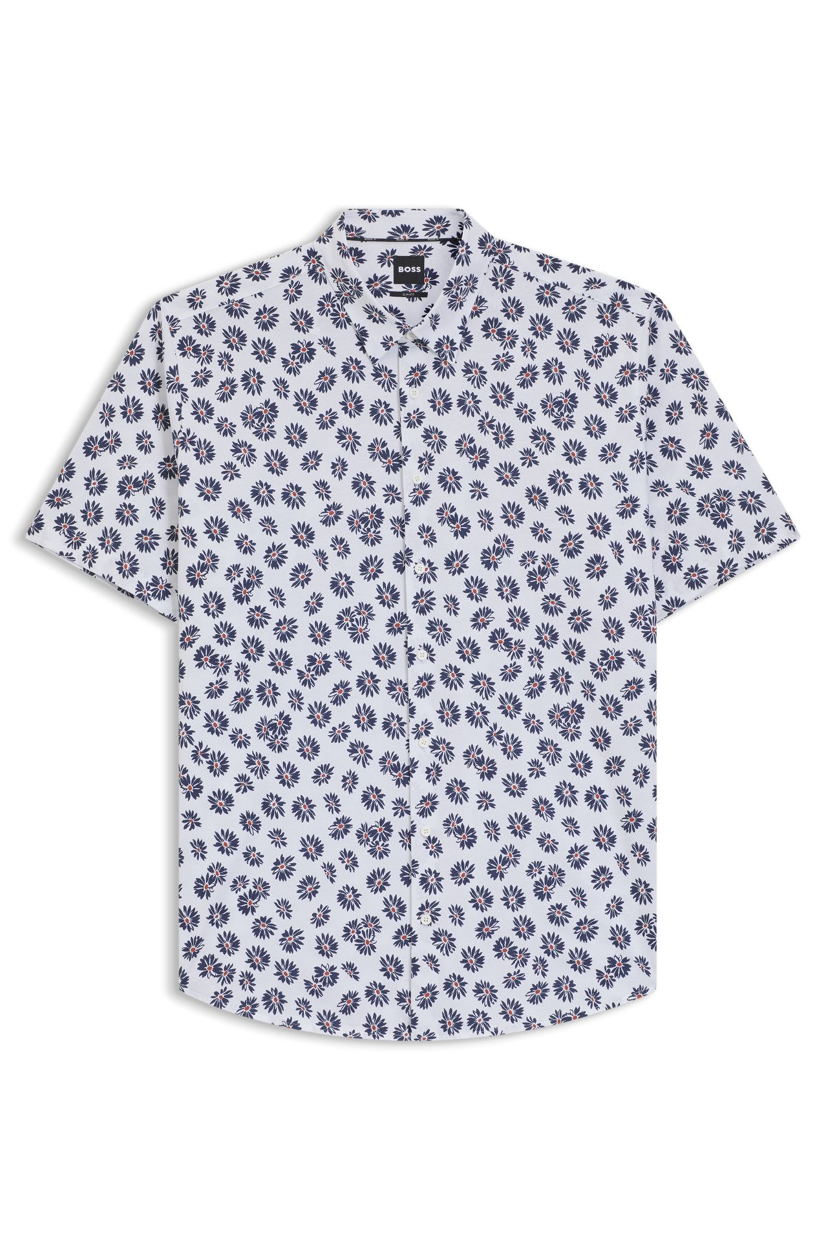 SLIM-FIT SHIRT IN FLORAL-PRINT COTTON - 1