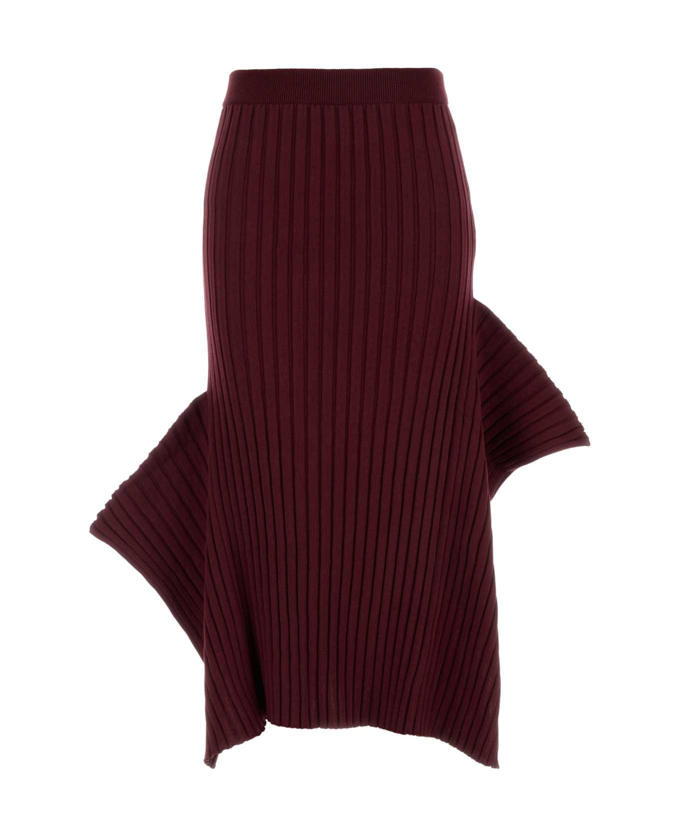 Burgundy Cotton Skirt - 1