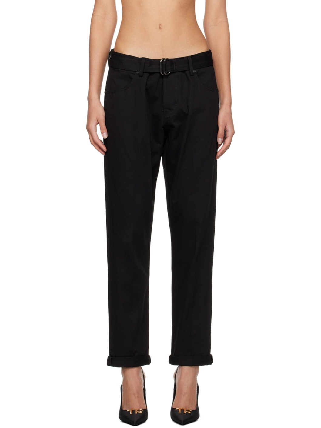 Black Belted Trousers - 1