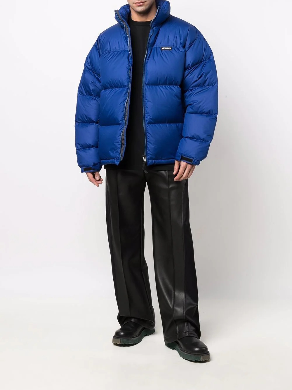 logo-patch puffer jacket - 2