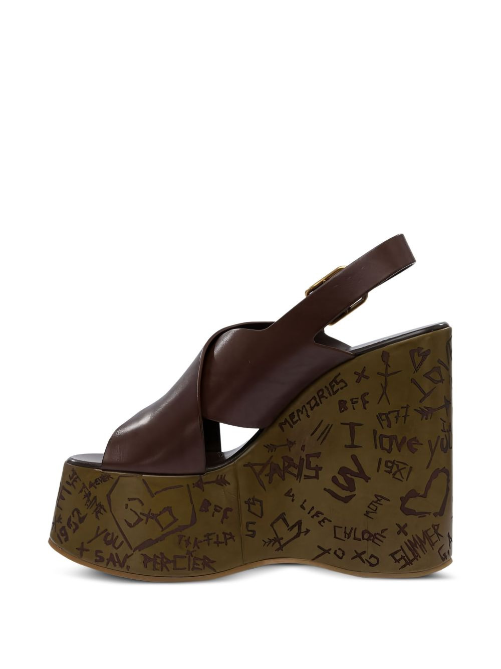 crossover wedge sandals - 4