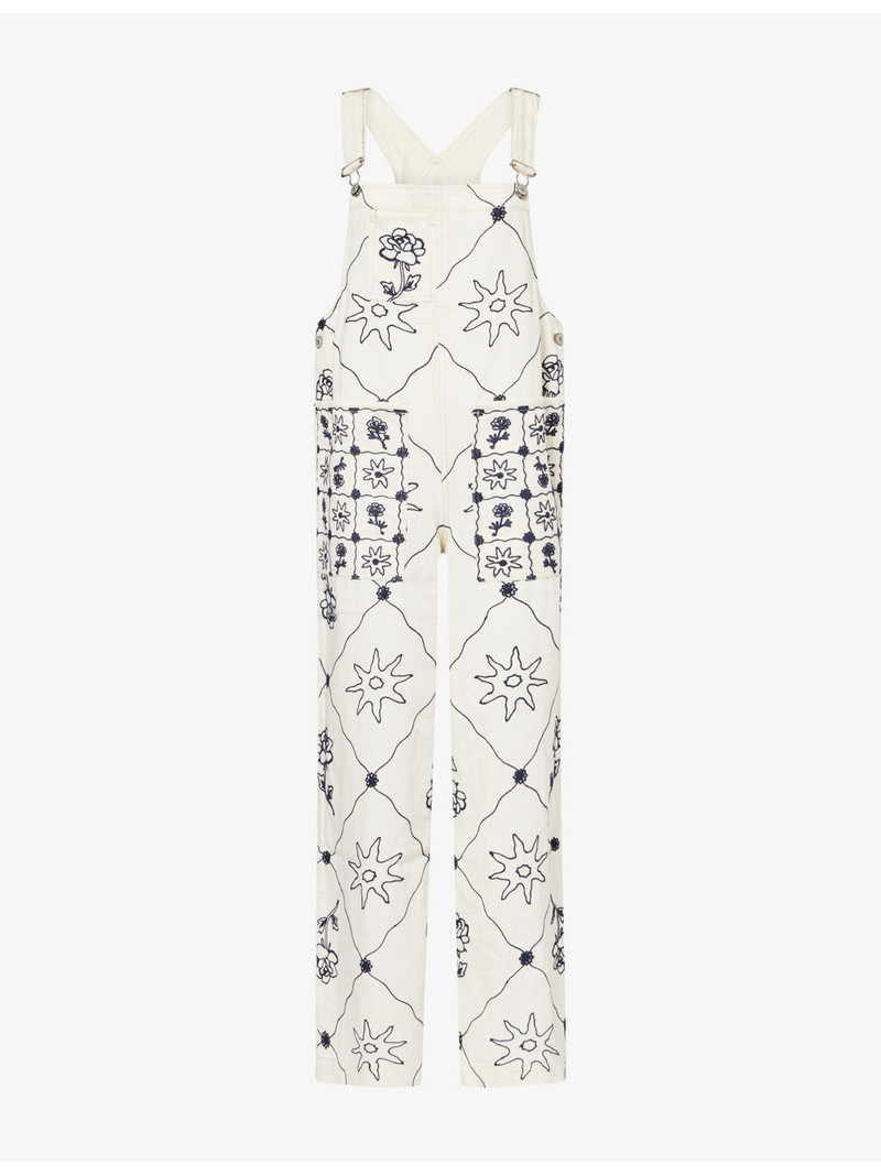 Rising Sun Embroidered Denim Overall 1