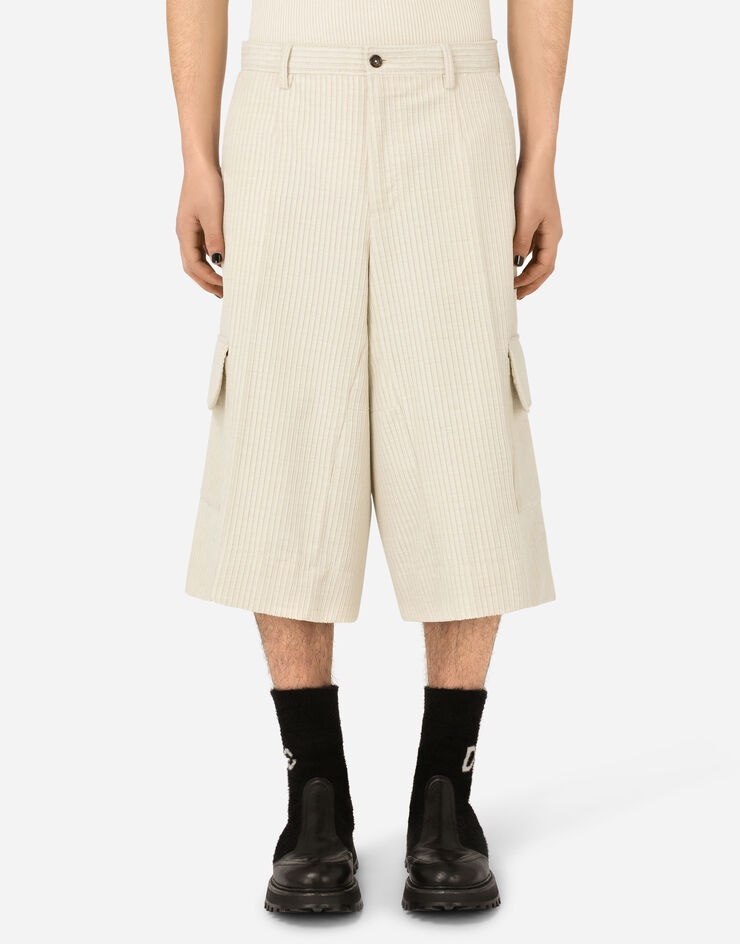 Corduroy cargo shorts - 1