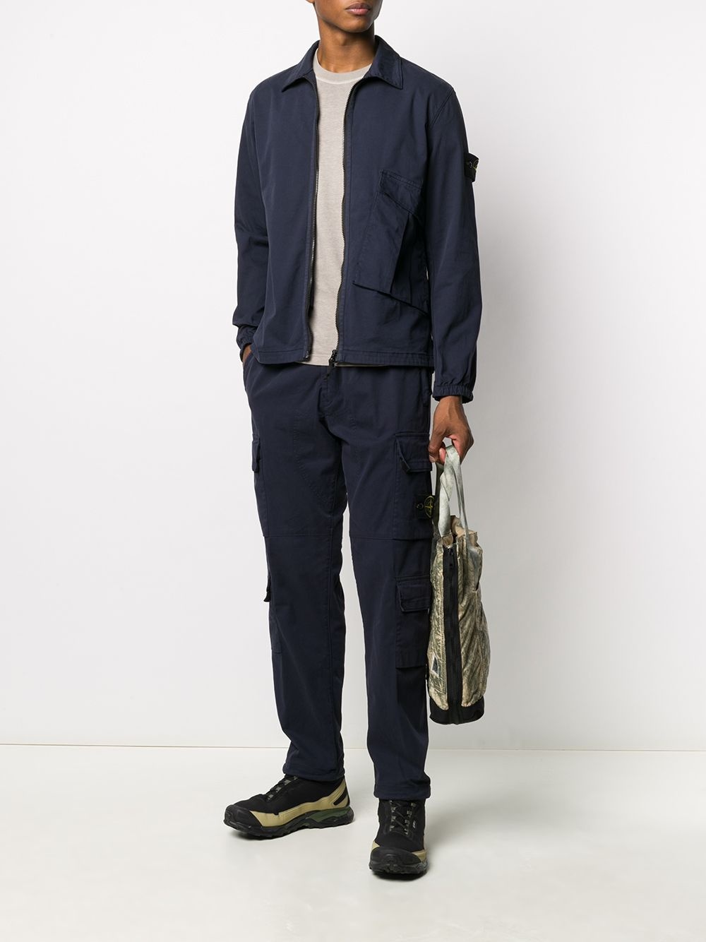 logo patch cargo trousers - 2