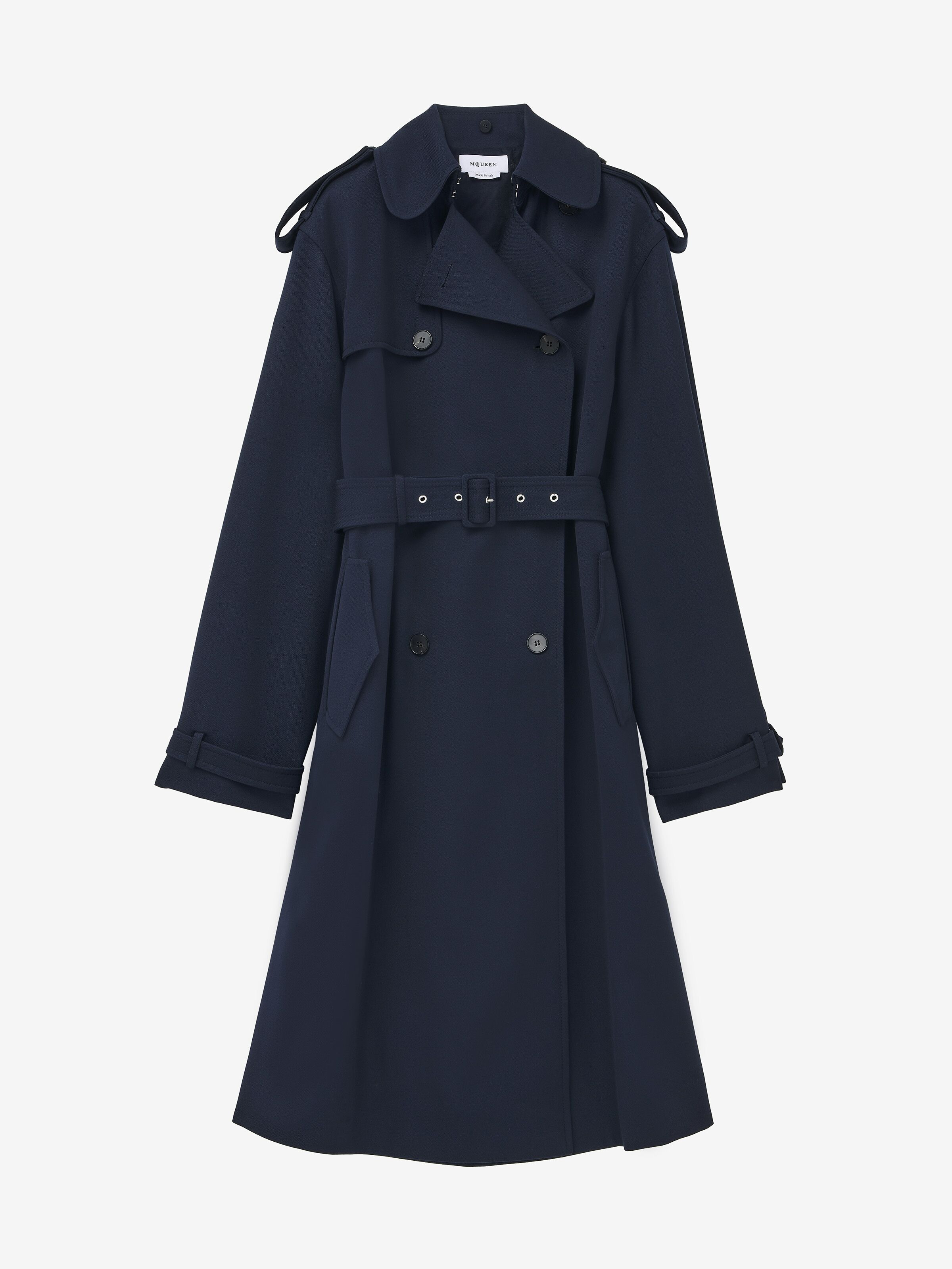 Oversized Lapel Deconstructed Trench Coat - 5