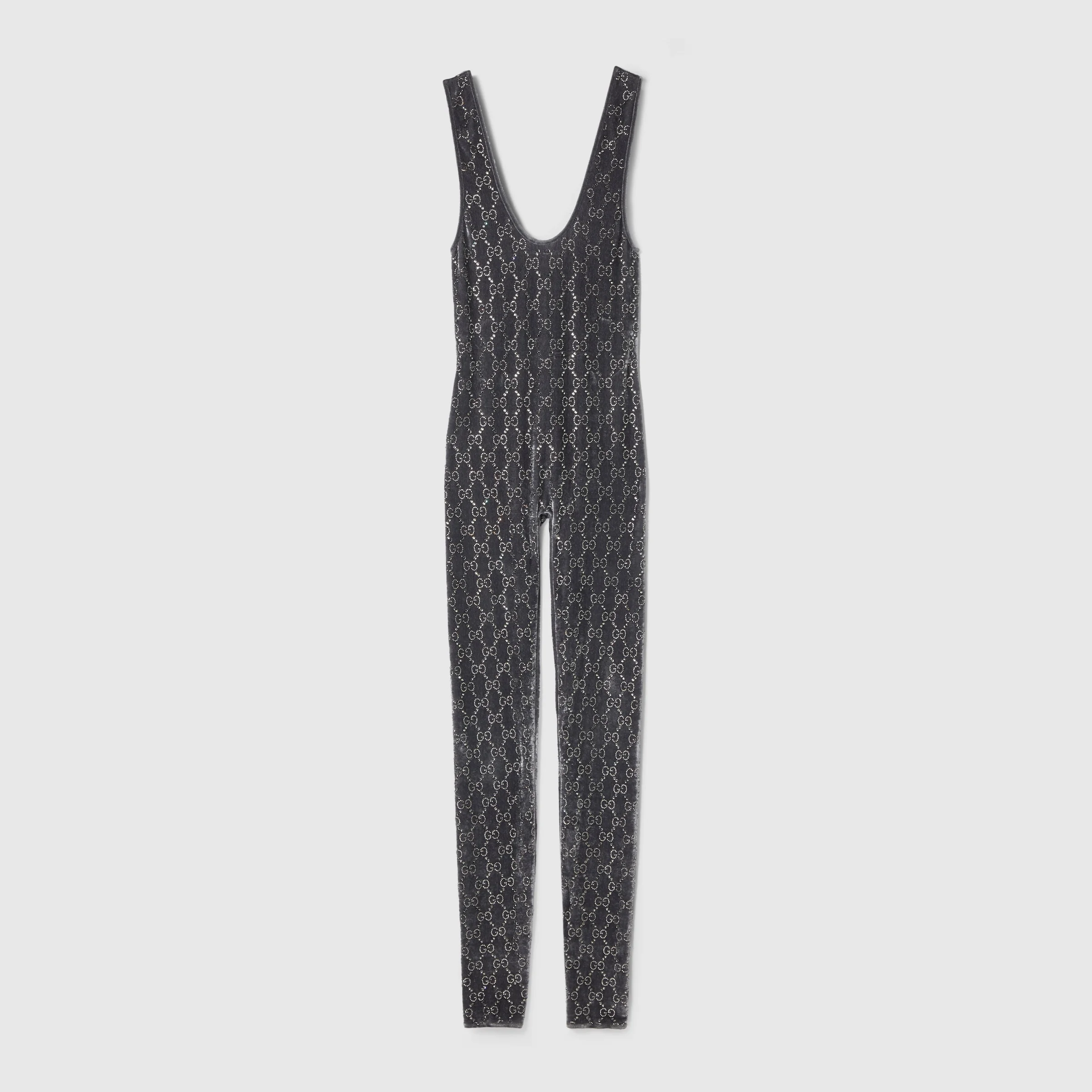 GG crystal embroidered jumpsuit - 1
