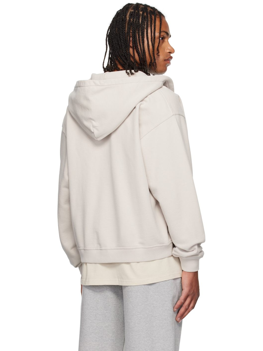 Gray Script Logo Zip Hoodie - 3