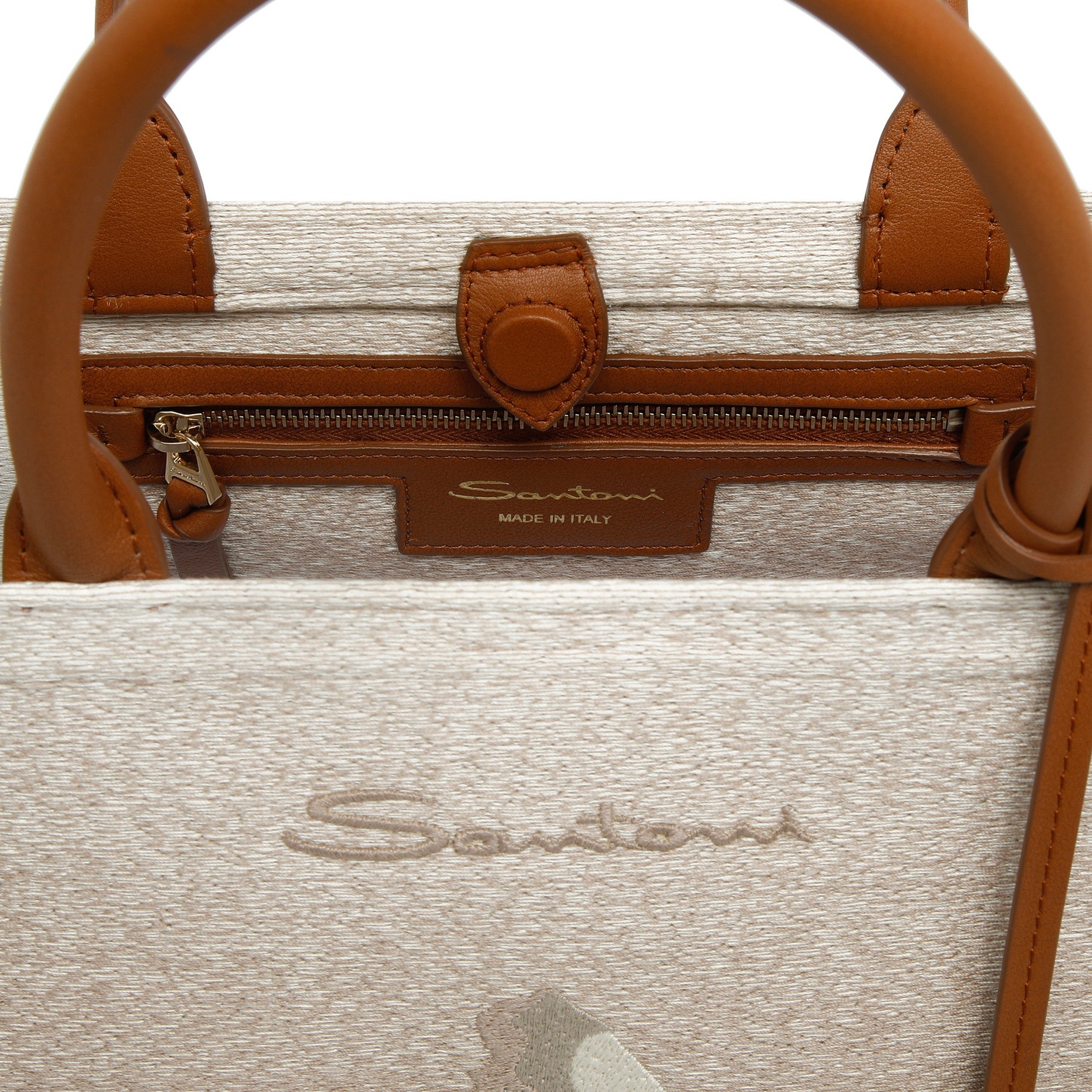 Beige fabric medium tote bag - 2