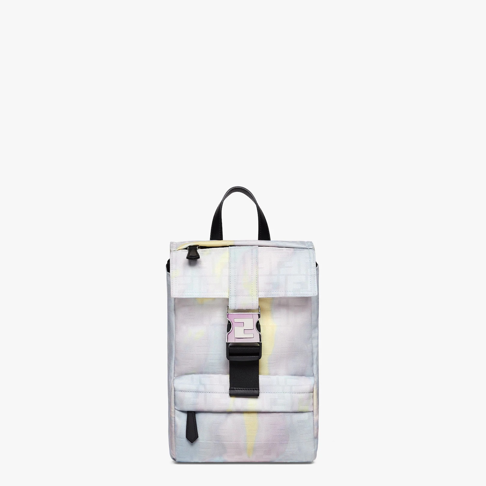 Yellow and lilac Sunset jacquard fabric backpack - 1