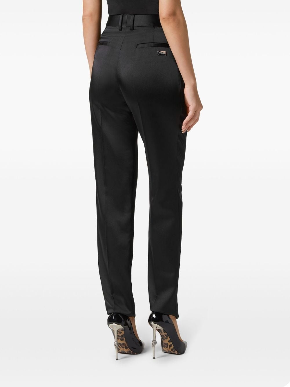 logo-plaque tailored trousers - 3