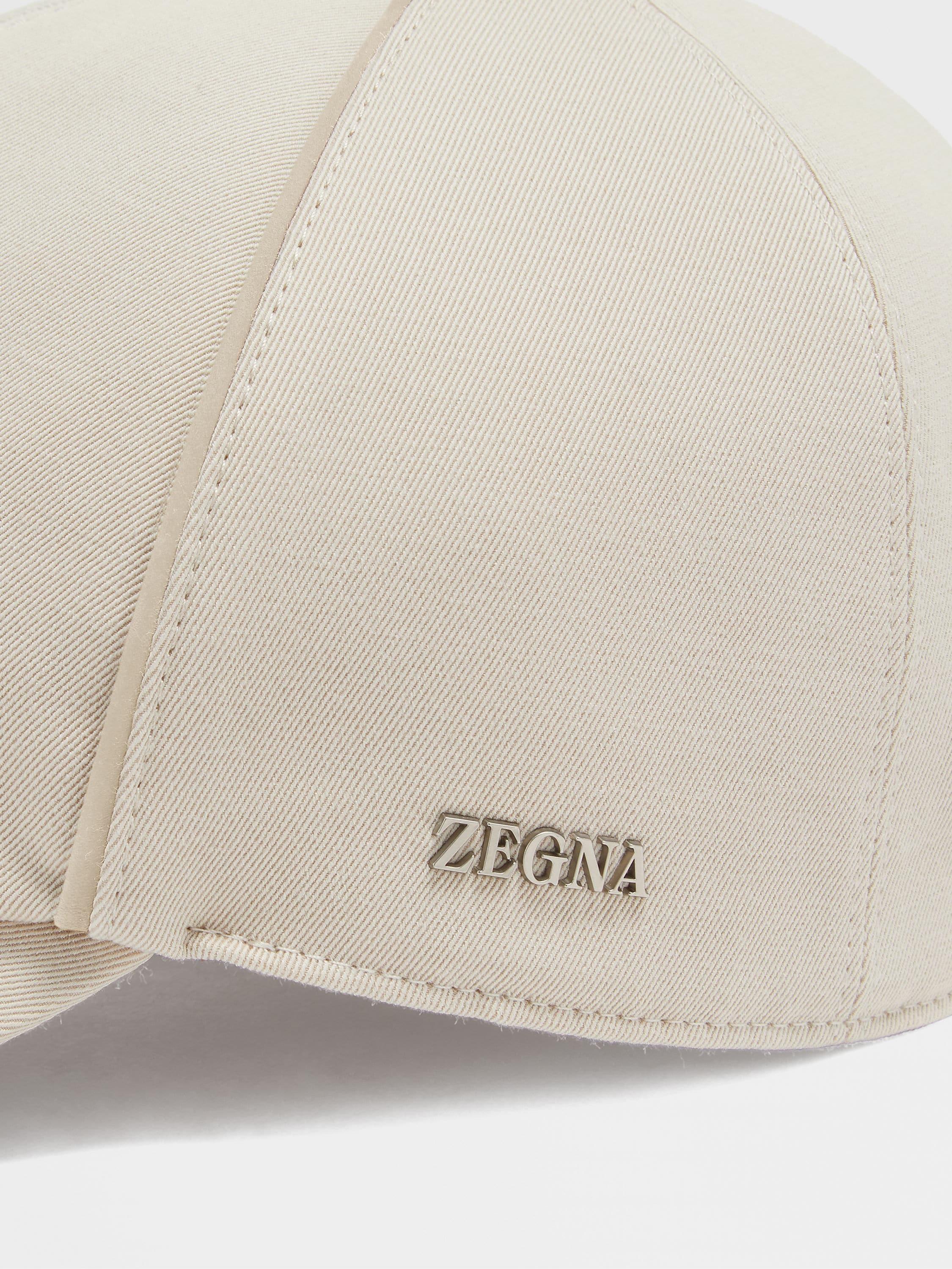 LIGHT BEIGE COTTON AND WOOL BASEBALL CAP - 2