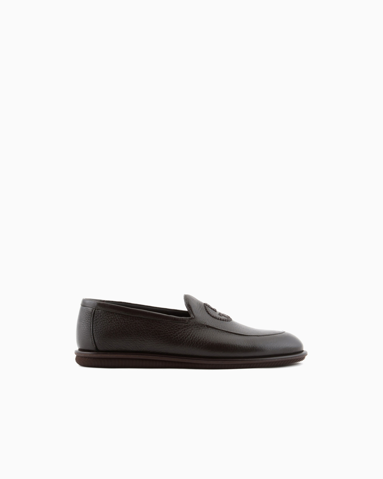 Deerskin loafers with embroidered logo - 1
