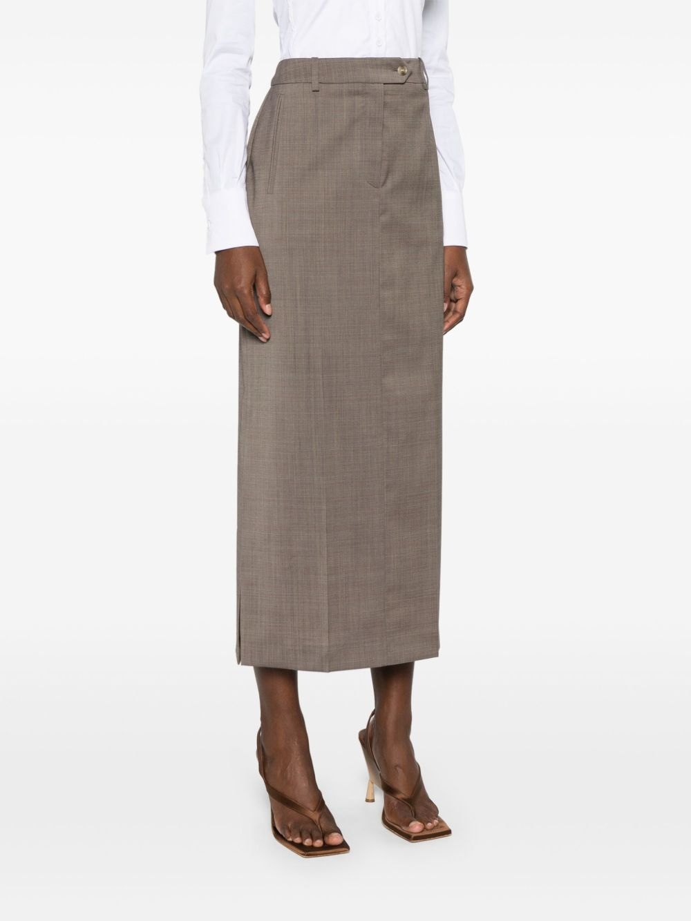 tailored virgin wool pencil skirt - 3