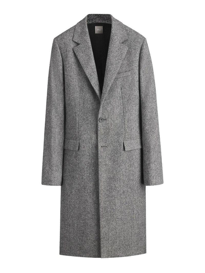 CLASSIC GREY VIRGIN WOOL COAT - 1