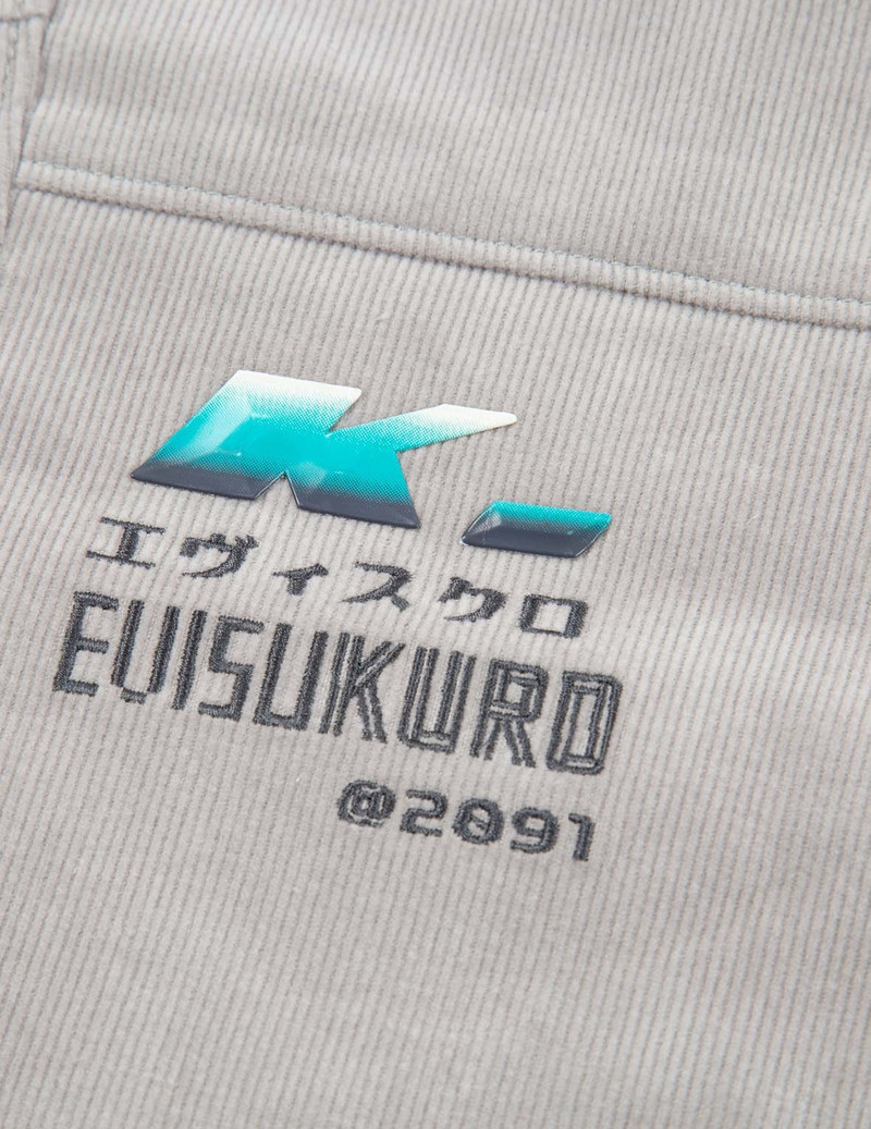 Gradient Slogan Print Corduroy Cargo Pants 10