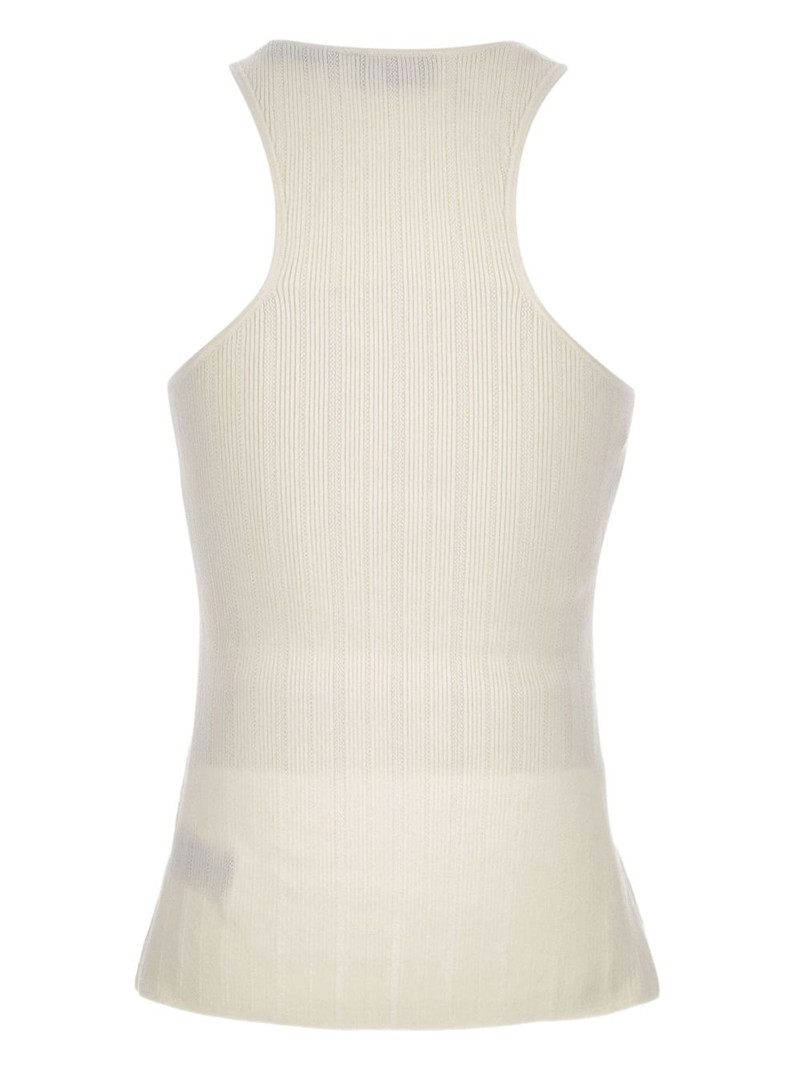 ELISABETTA FRANCHI chain-straps ribbed top outlook