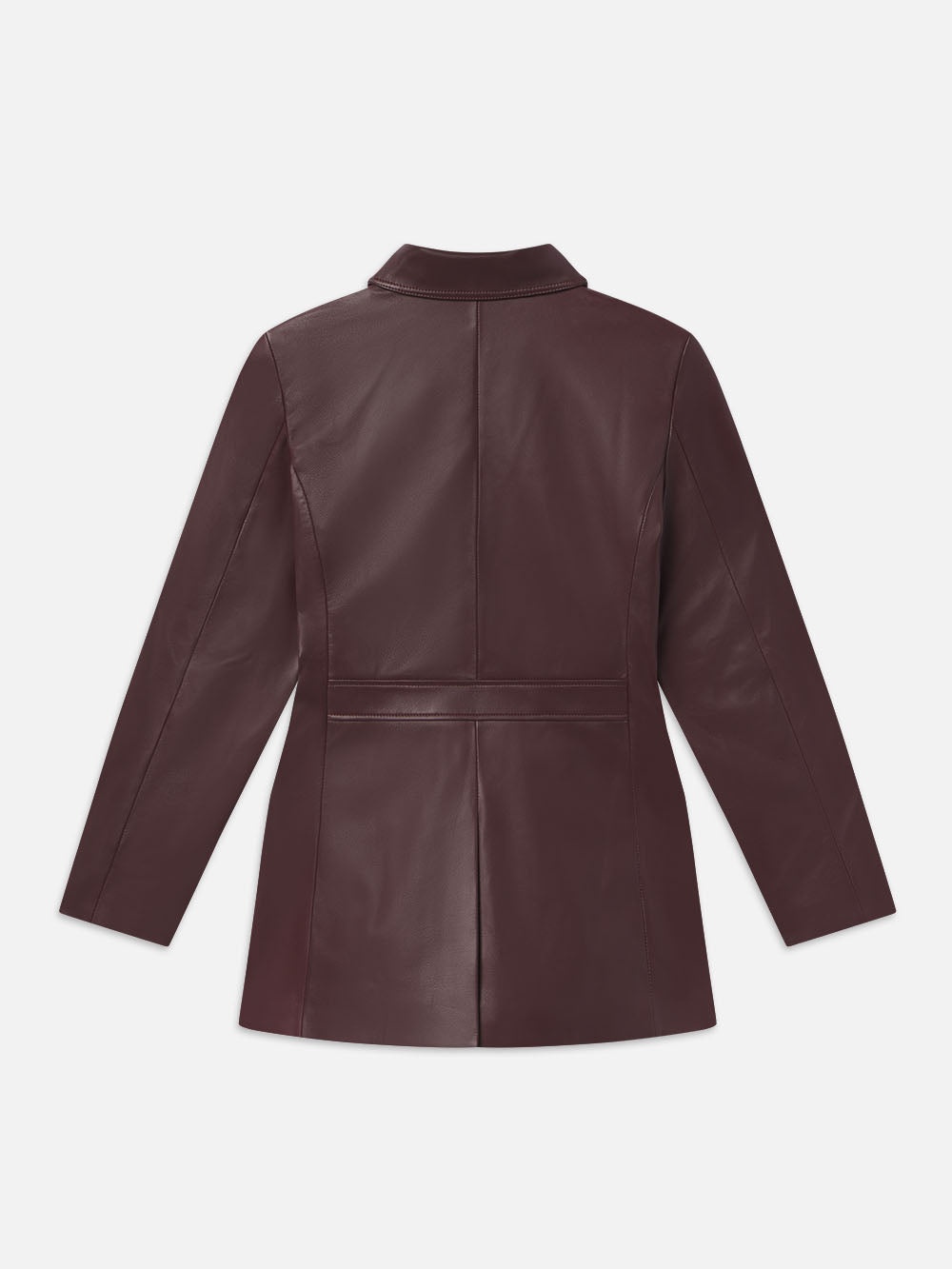 Leather Safari Jacket in Wine - 3