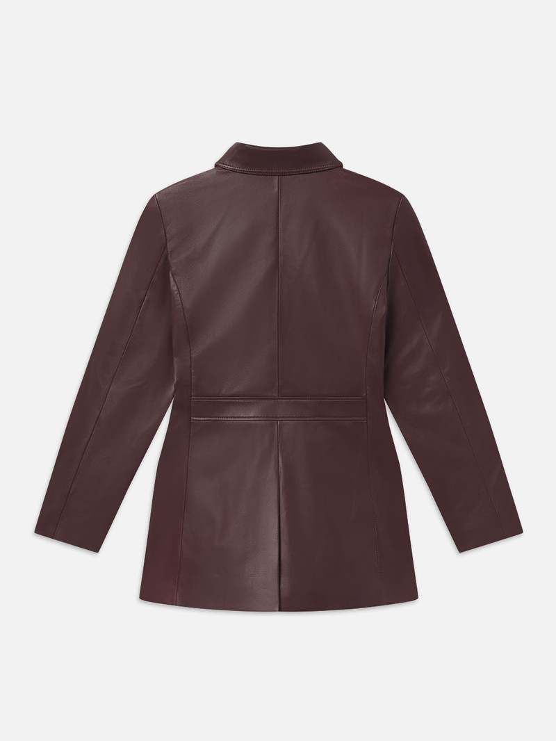 Leather Safari Jacket in Wine 3