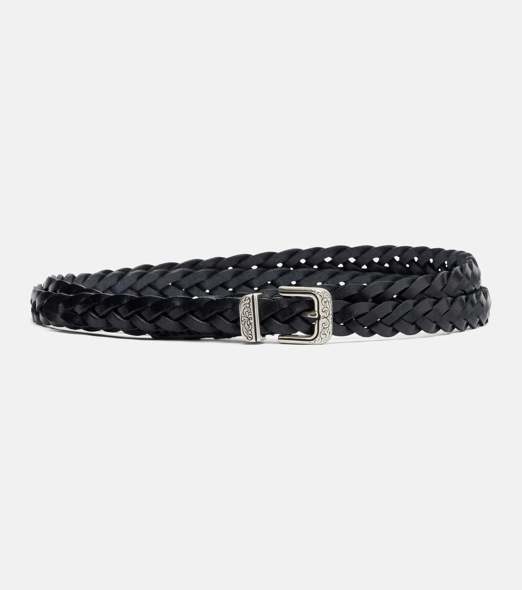 Braided leather belt - 1