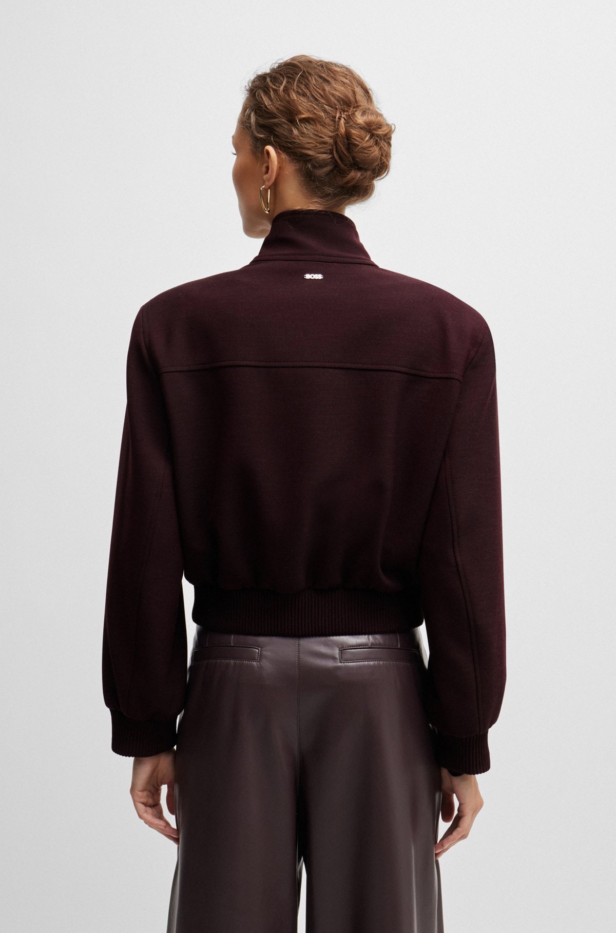 RELAXED-FIT ZIP-UP JACKET IN MELANGE TWILL - 4