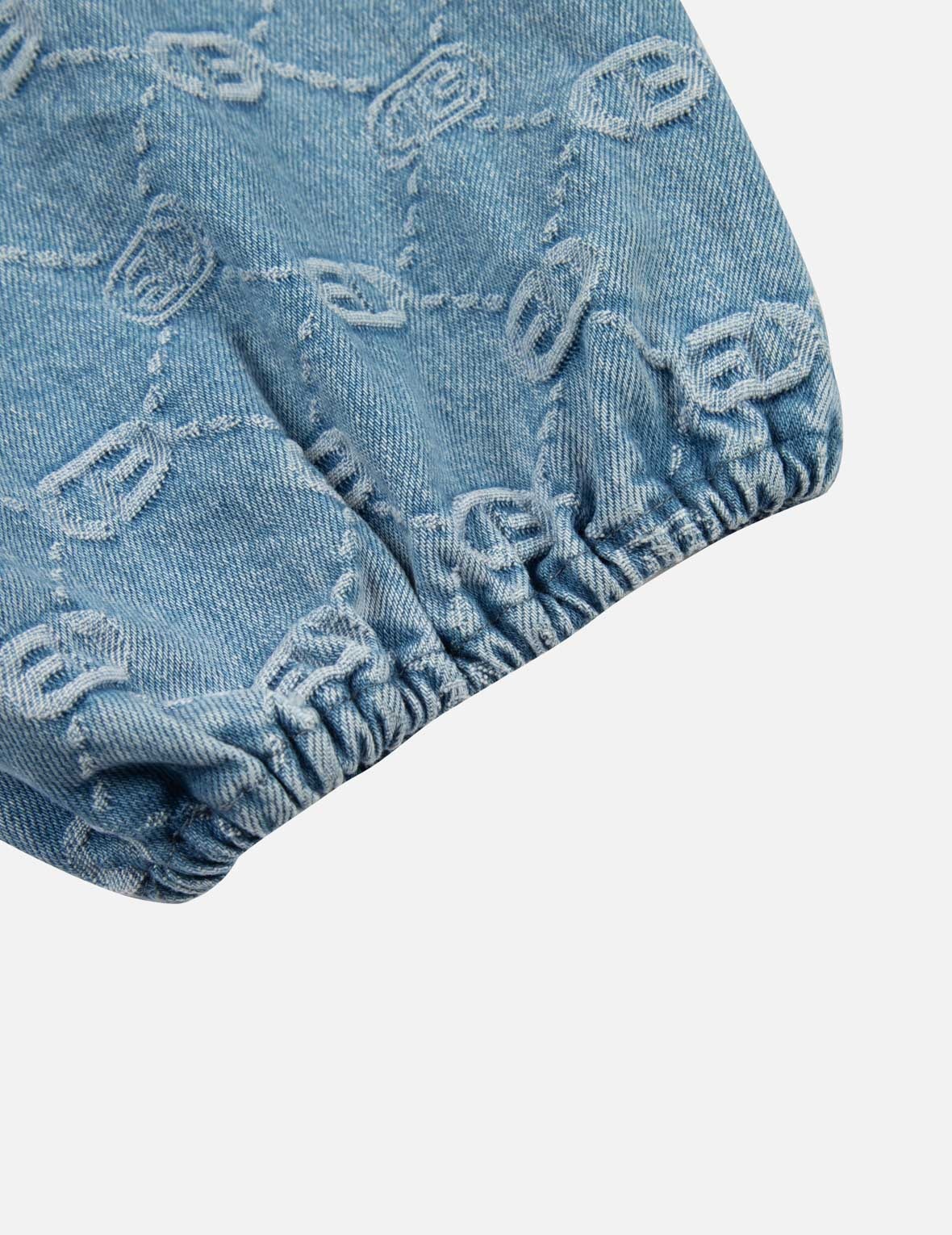 ALLOVER LOGO JACQUARD FASHION FIT DENIM DRESS - 10