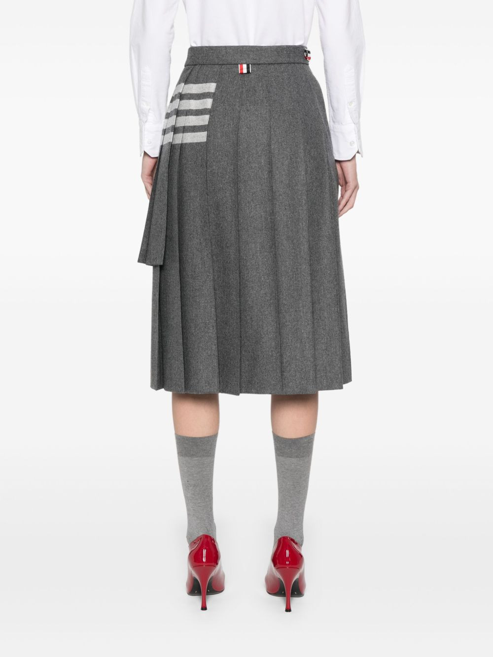 4 Bar Stripes pleated midi skirt - 4