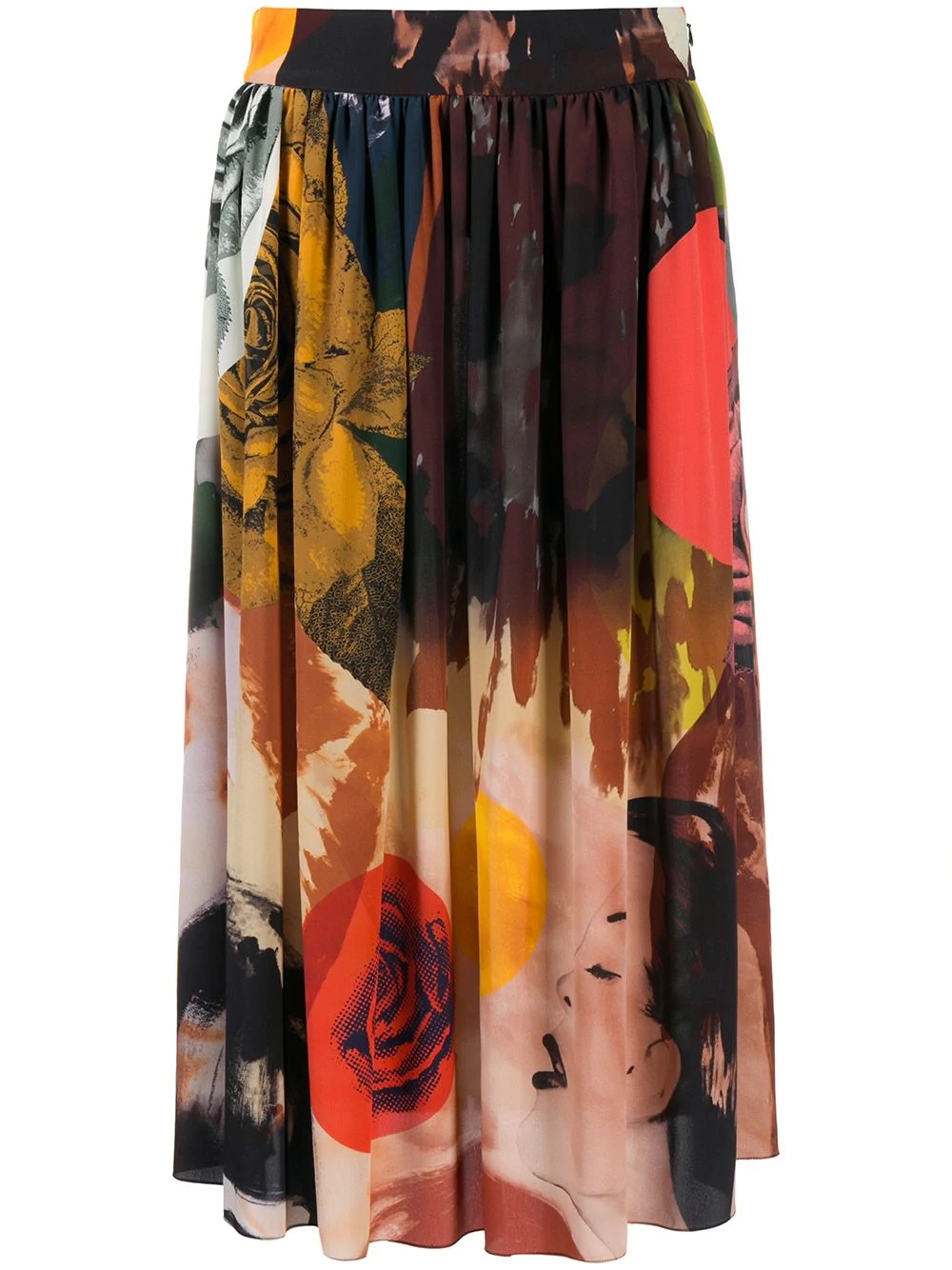 photographic-print midi skirt  - 1