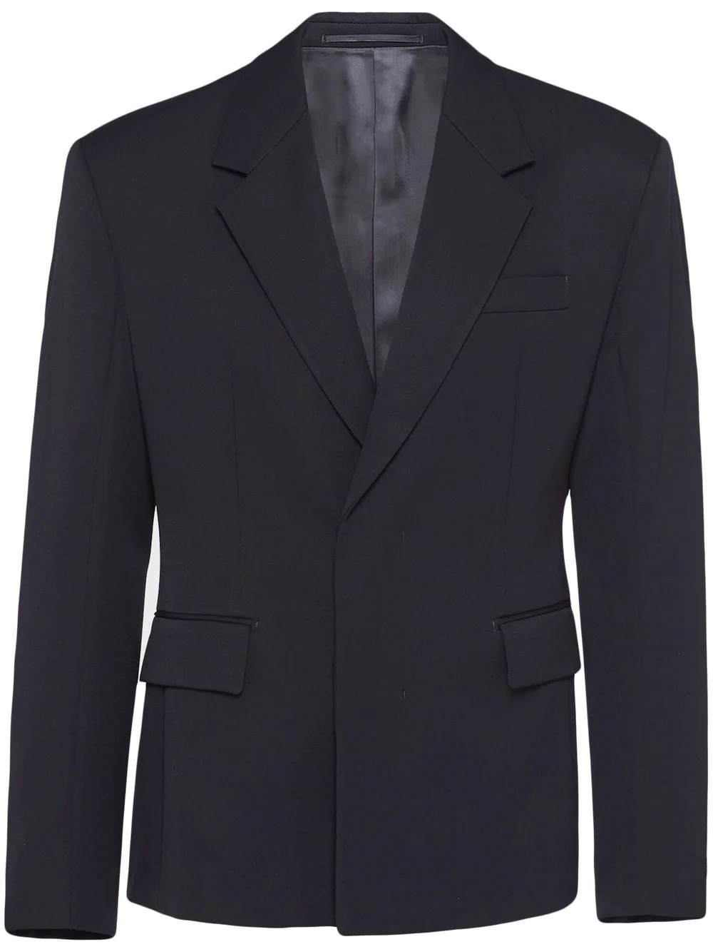 single-breasted virgin wool blazer - 1