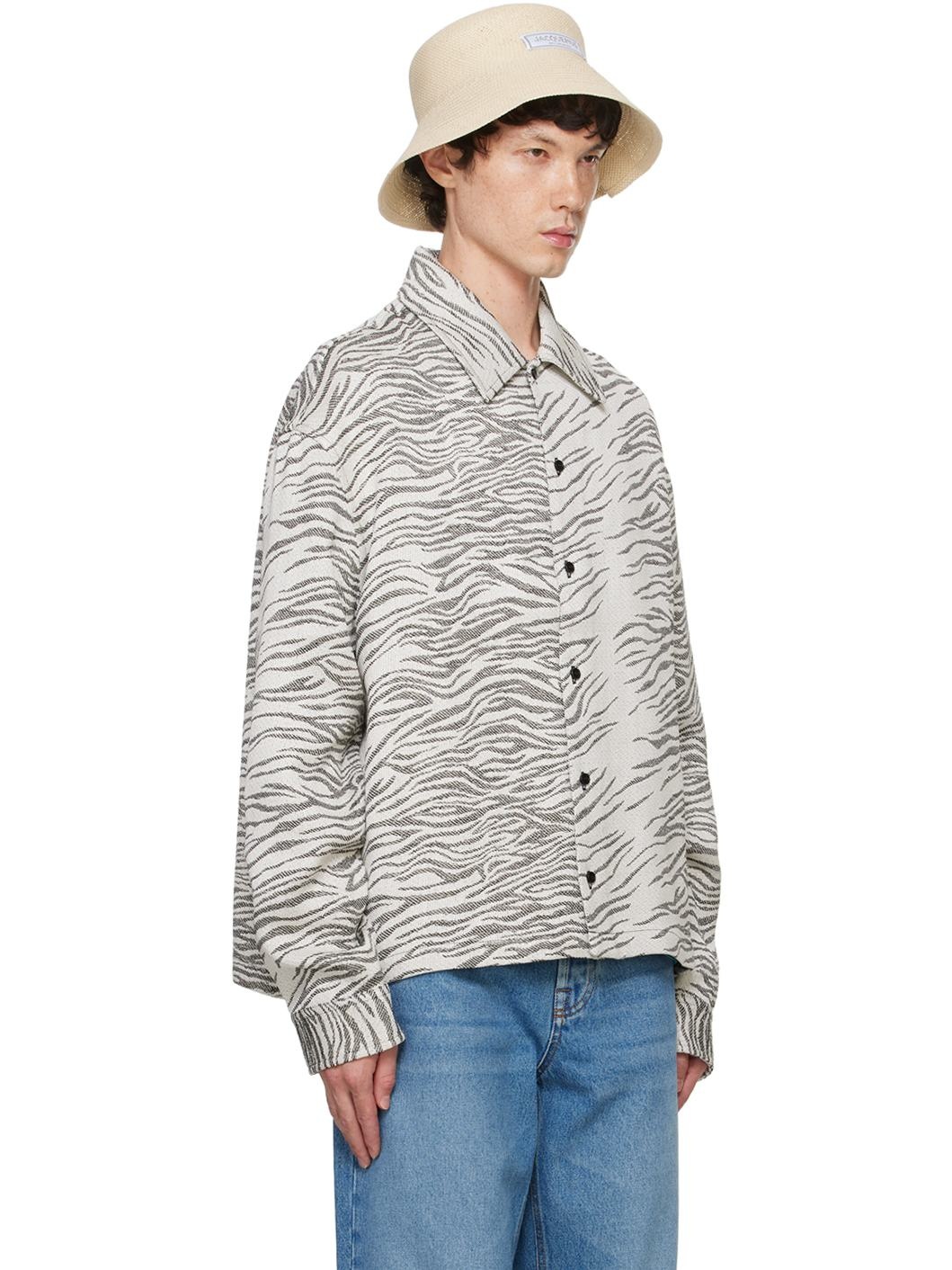 White & Black La Casa 'La chemise Corto' Zebra Shirt - 2