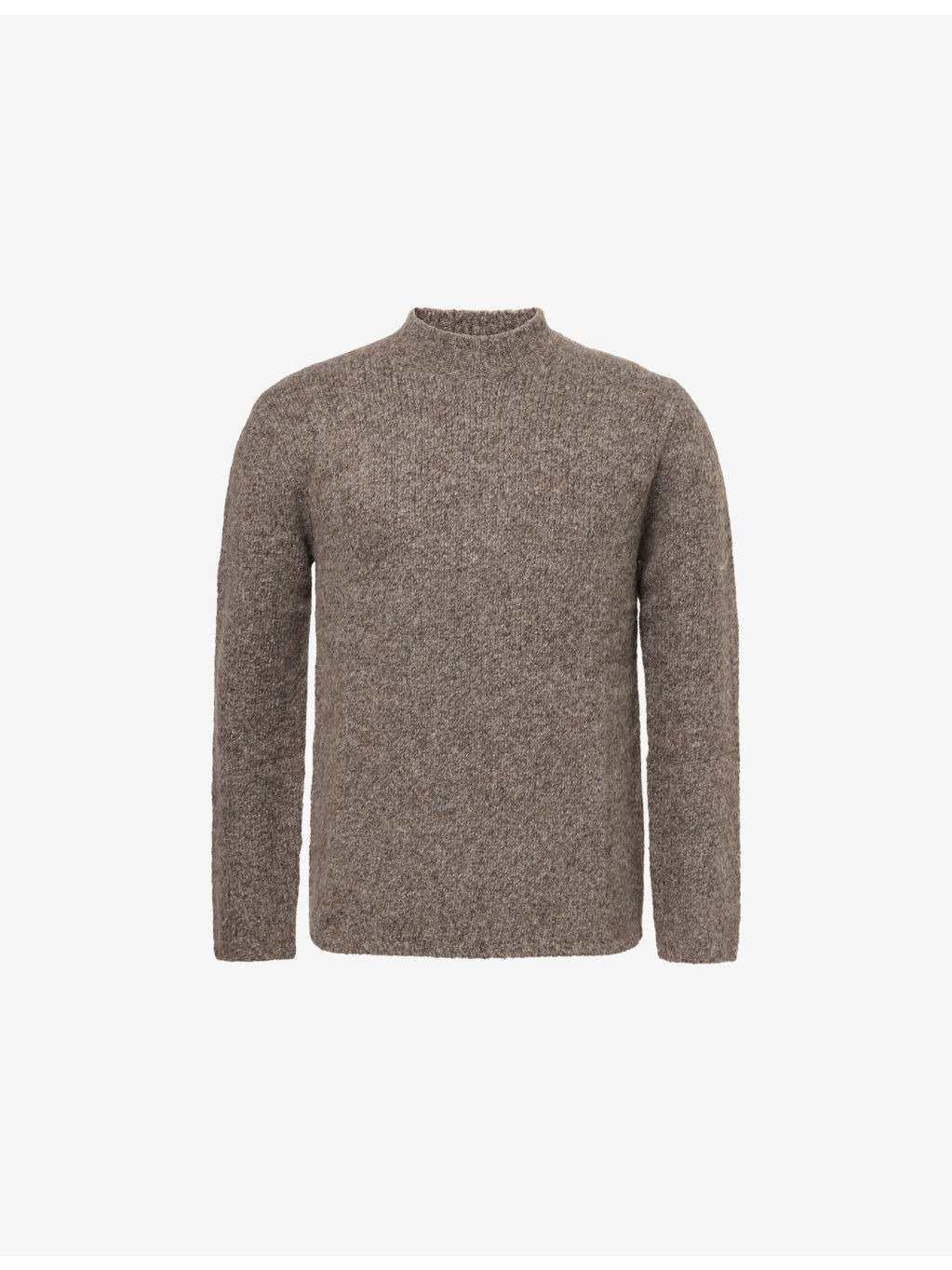 Crewneck Long-Sleeves Wool Blend Jumper - 1