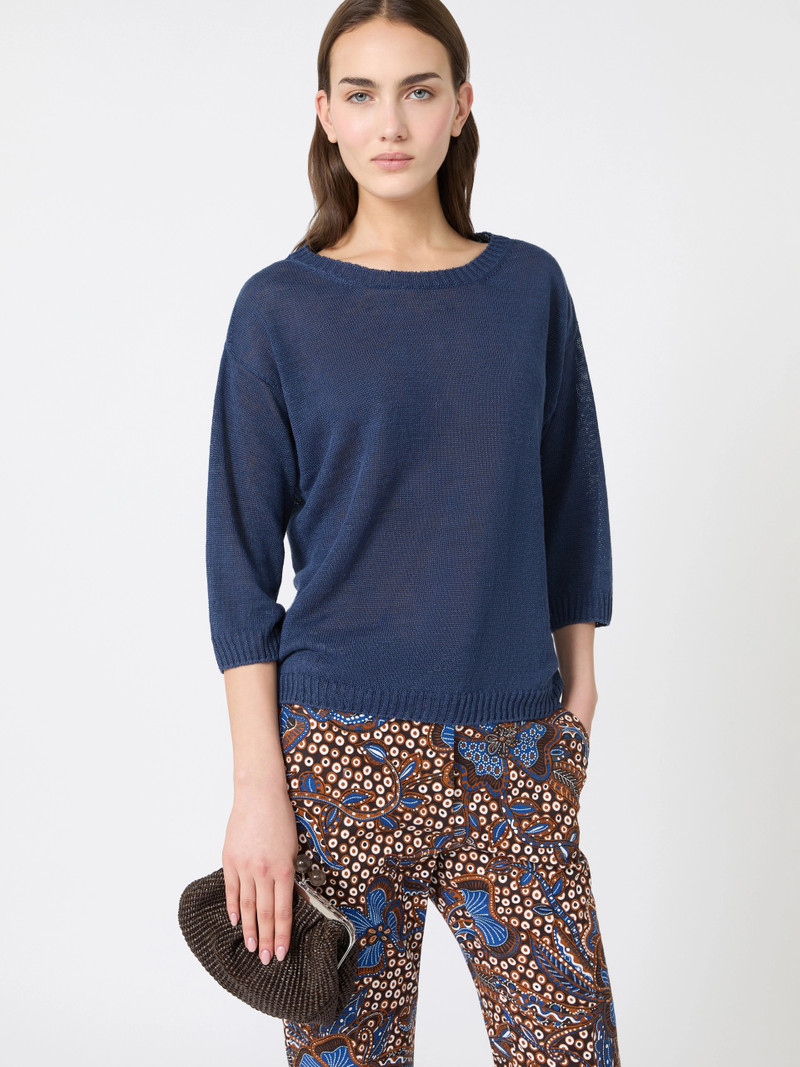 CANNONE Linen yarn oversize jumper - NAVY 5