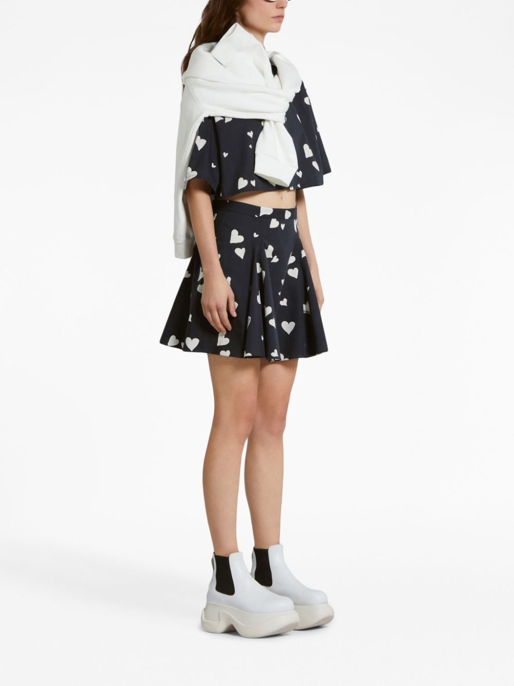 heart-print mini skirt - 2