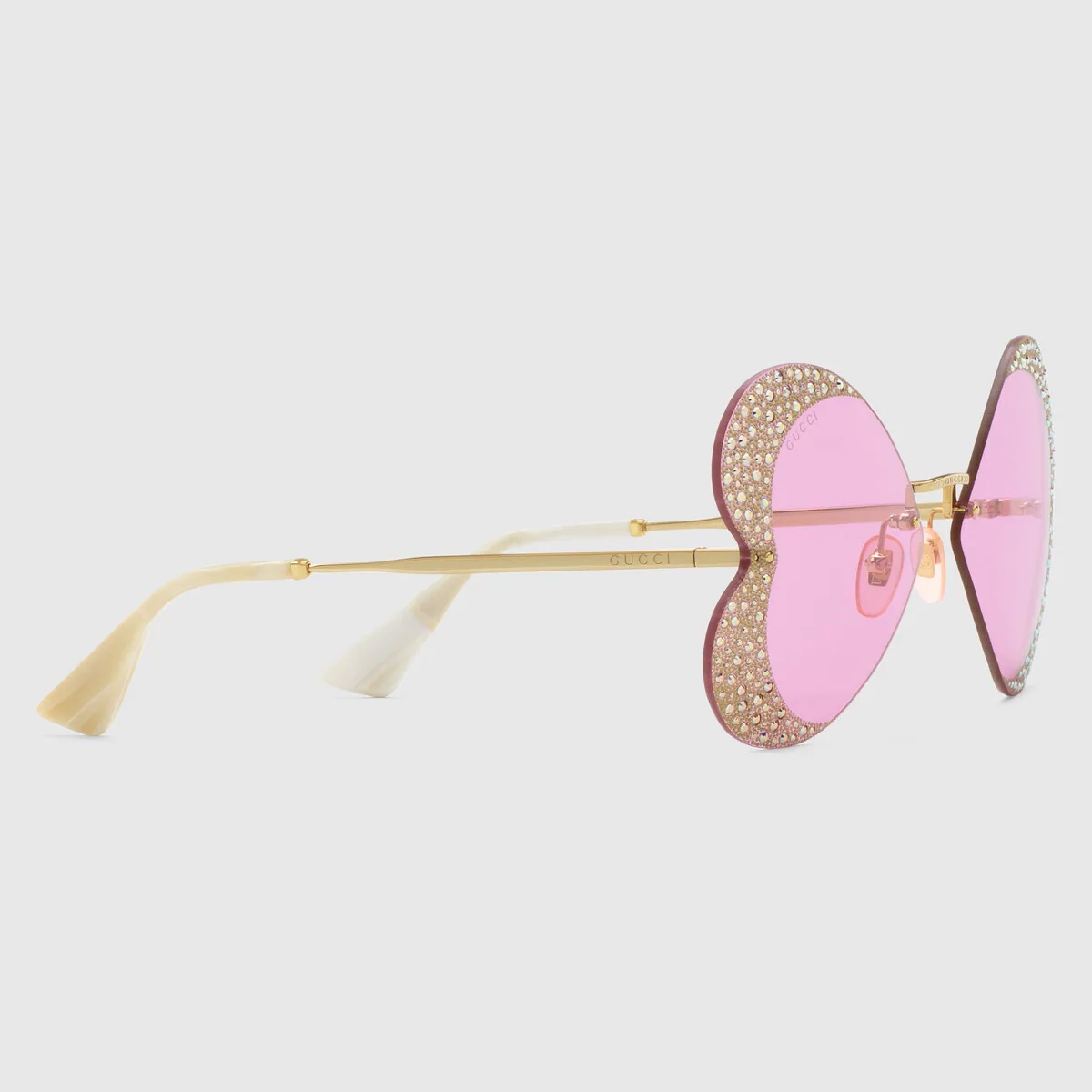 Geometrical-frame sunglasses with crystals - 1