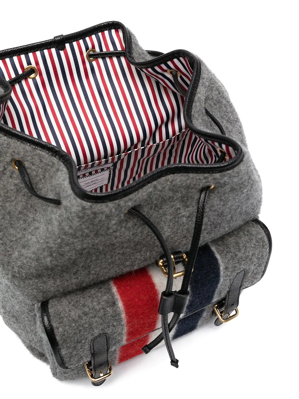 striped felt backpack - 5